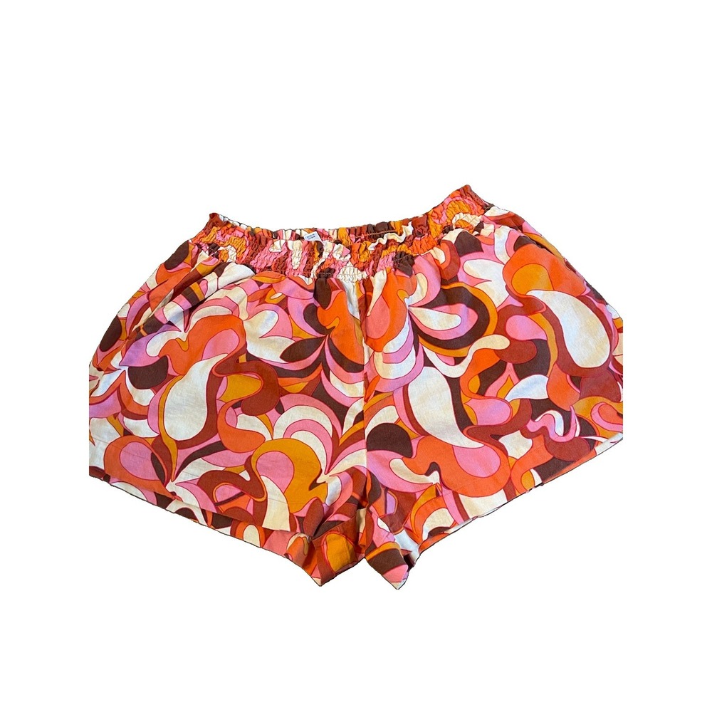 Ava & Viv Colorful Shorts With Pockets 1x Y2K Groovy Retro Pull on Baggy